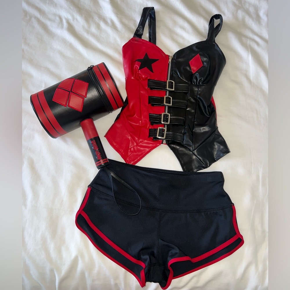 Harley Quinn Halloween Costume with Mallet Purse